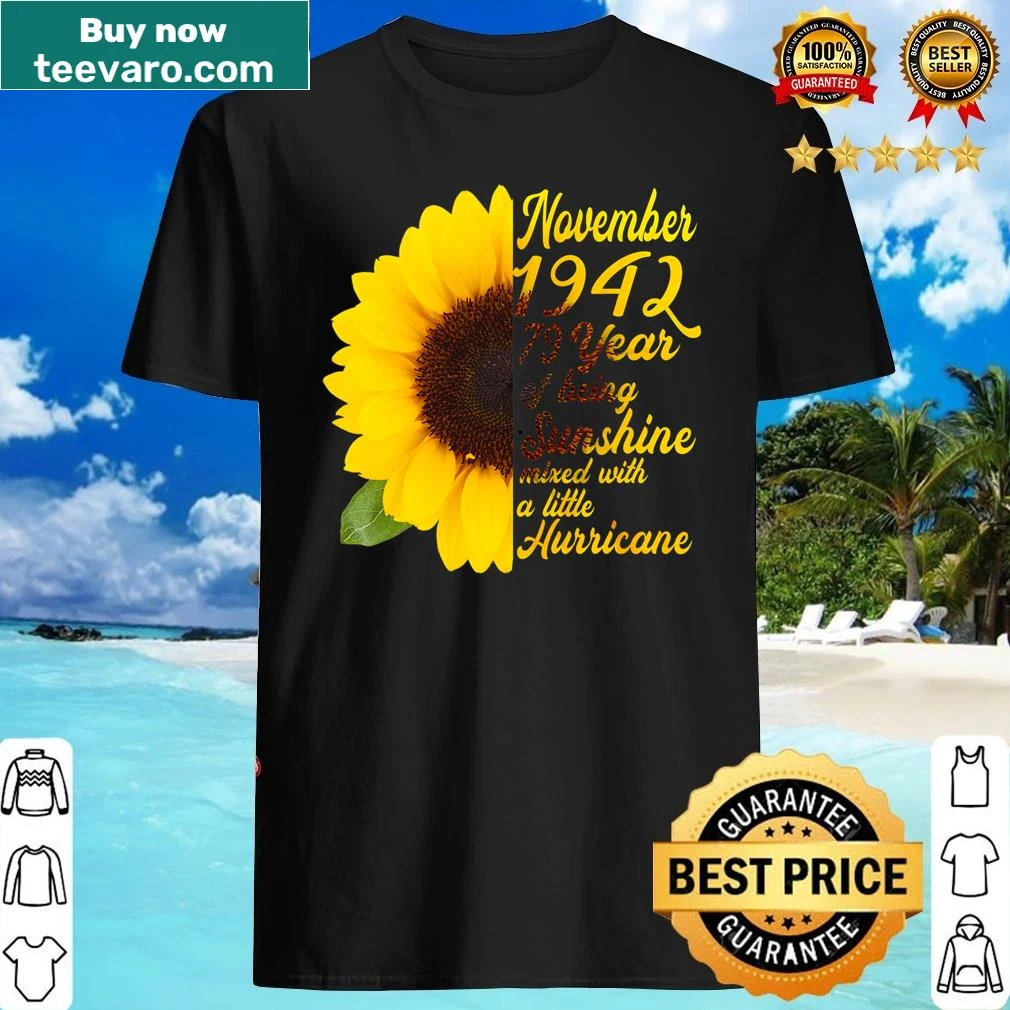 Vintage-style 79th birthday shirt for flower lovers, since November 1942