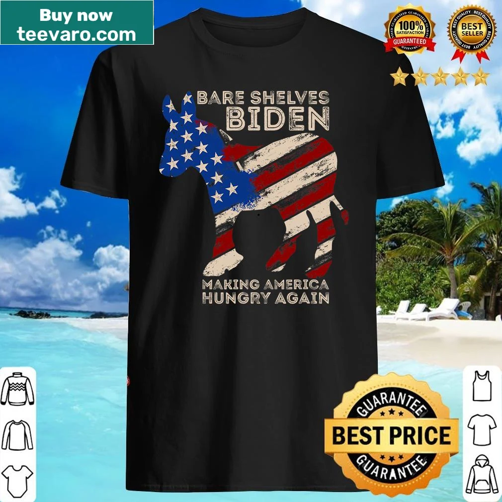 Vintage-style shirt with Joe Biden and a bare shelves flag design