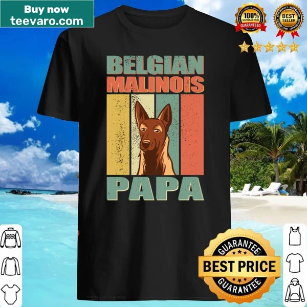Illustration of a Belgian Malinois with text for proud owners