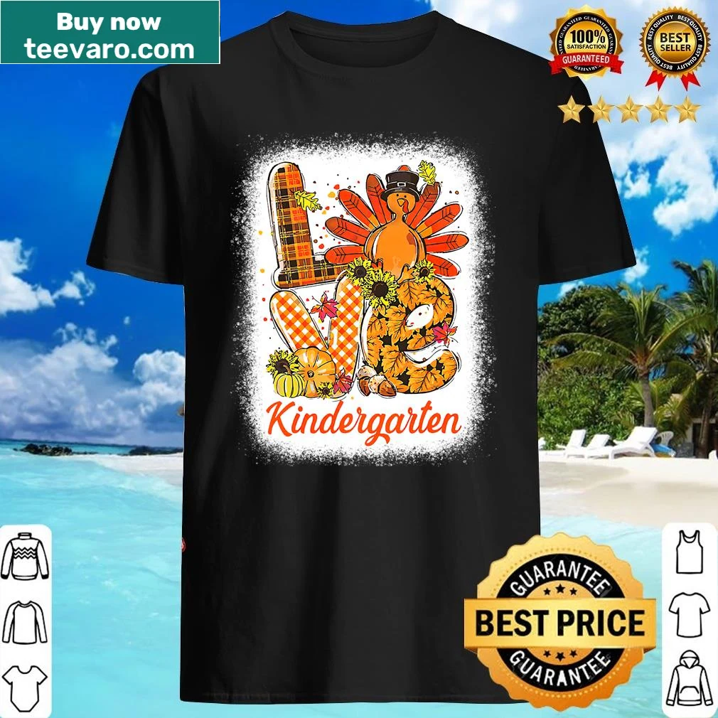 Bleached turkey design with heart motifs for Thanksgiving teacher shirt