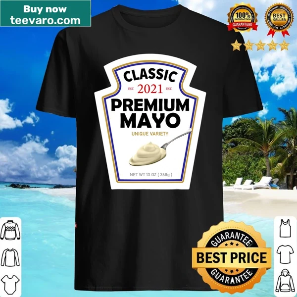 Couples Halloween shirt with blue mayonnaise design for costume
