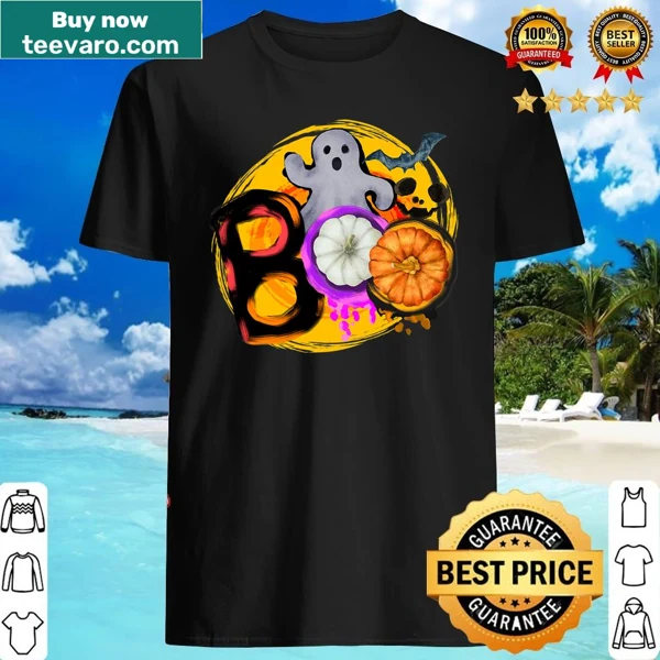 Cute pumpkin and 'Boo!' design on a Halloween shirt