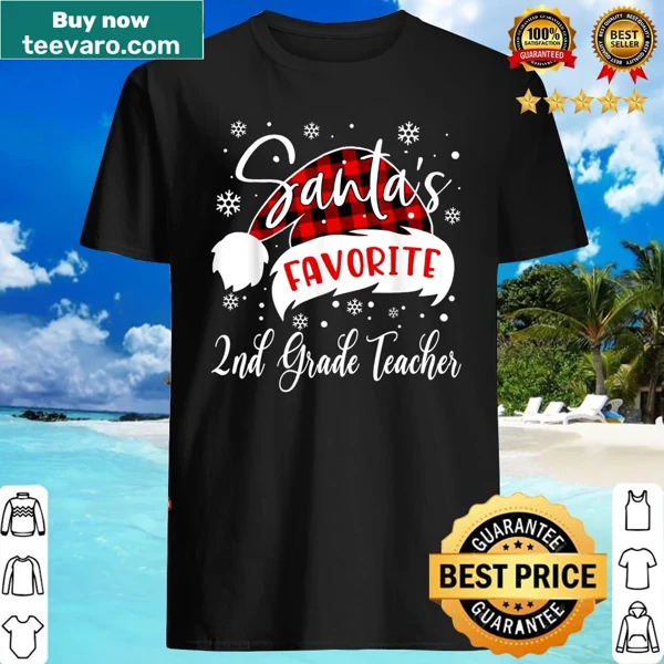 Buffalo plaid Christmas shirt for Santa's favorite 2nd grade teacher.