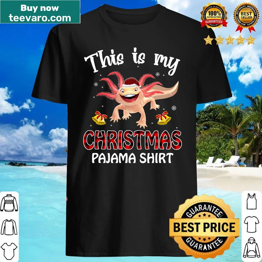 Cute Christmas shirt featuring an axolotl in a Santa hat