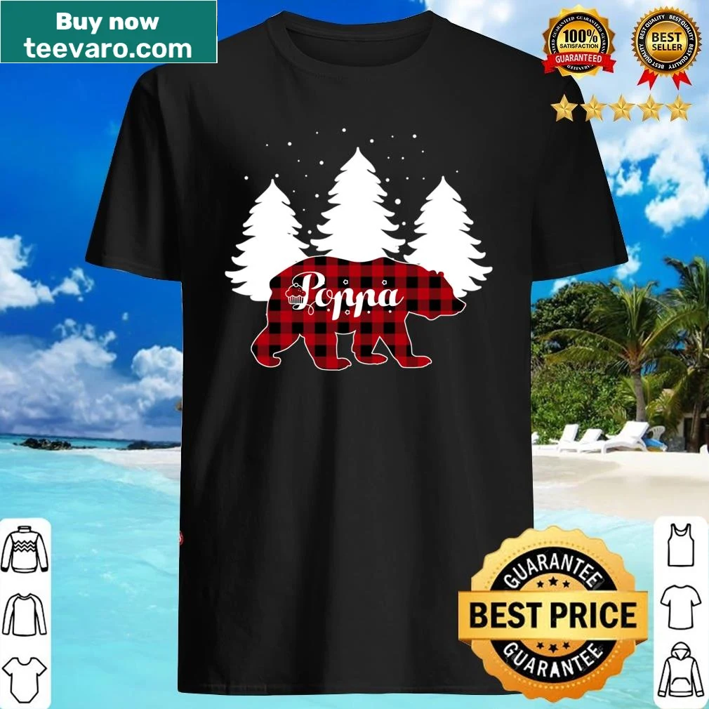 Festive Christmas shirt featuring a cute bear in plaid design