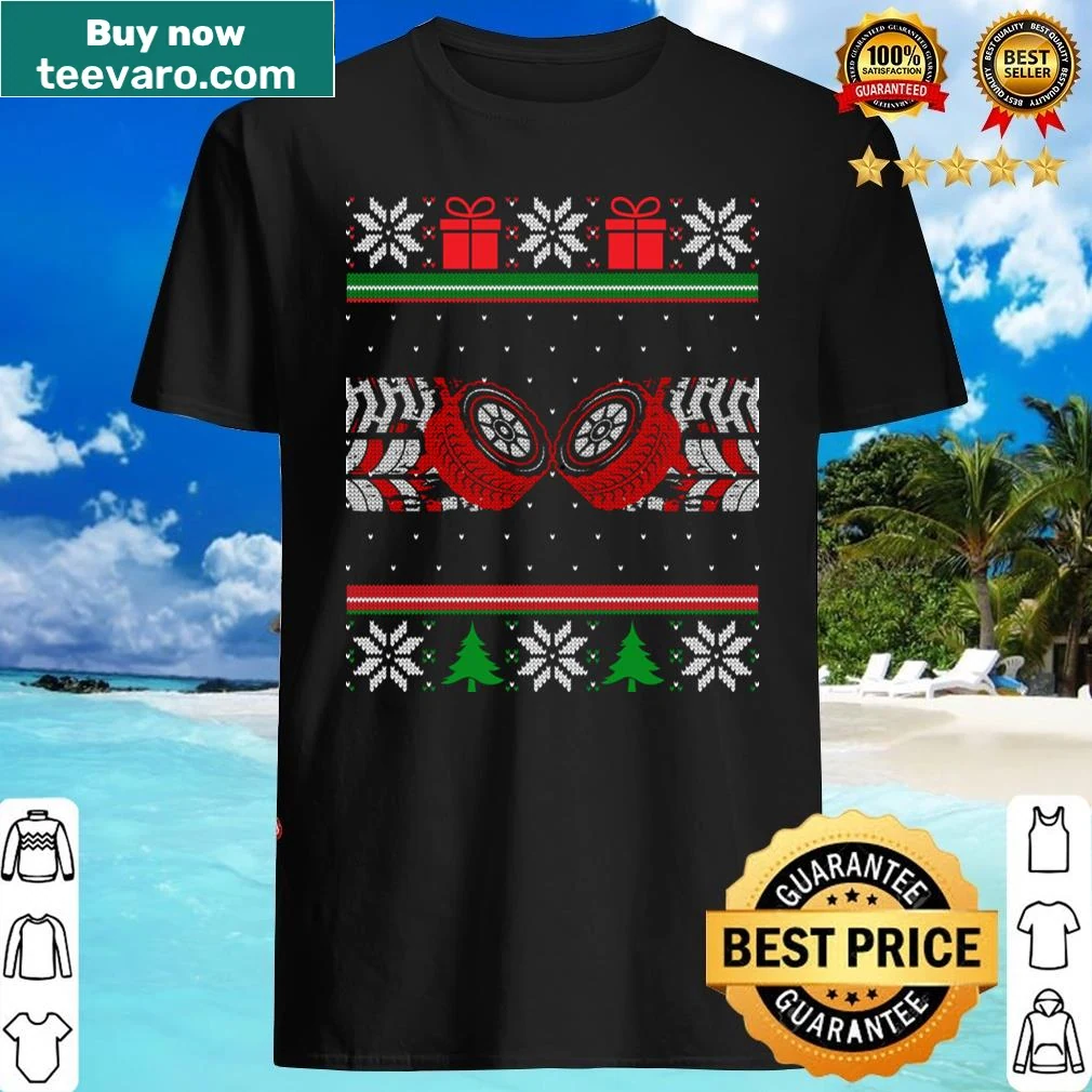 Humorous Christmas shirt for car wheel enthusiasts