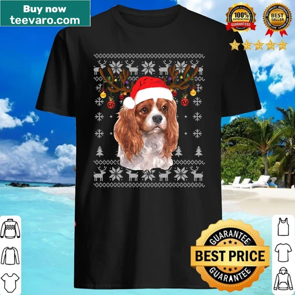 Cavalier Spaniel Christmas reindeer pajama shirt