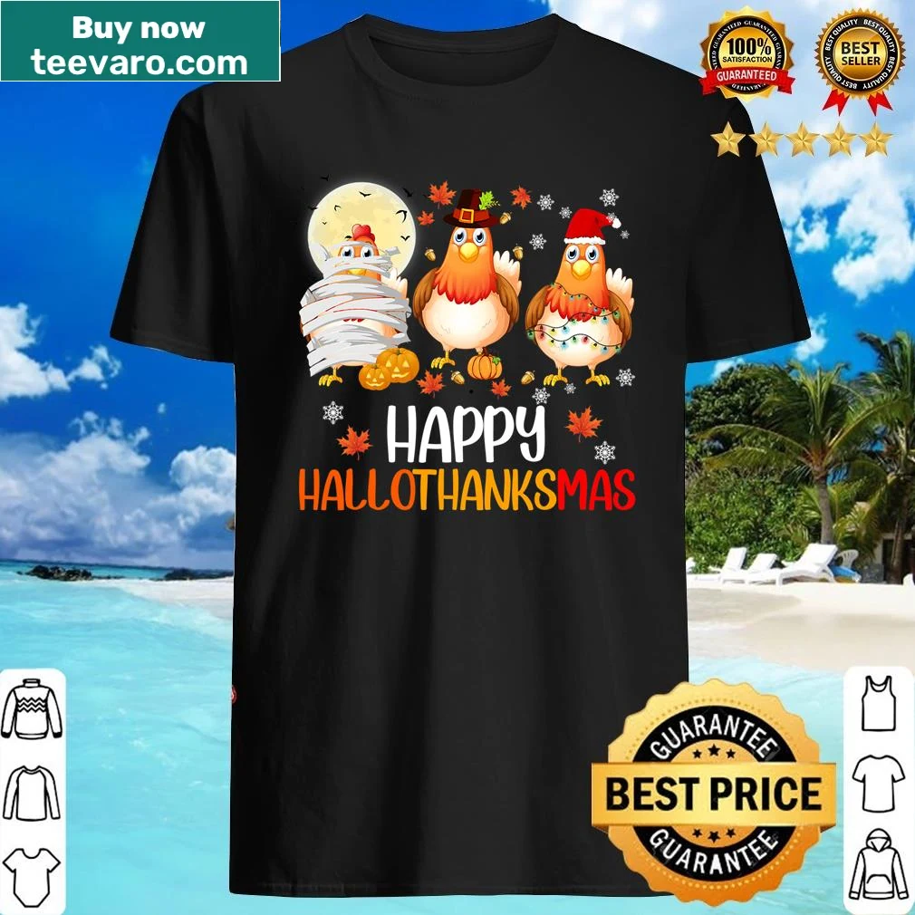Whimsical chicken design merging Halloween and Thanksgiving themes