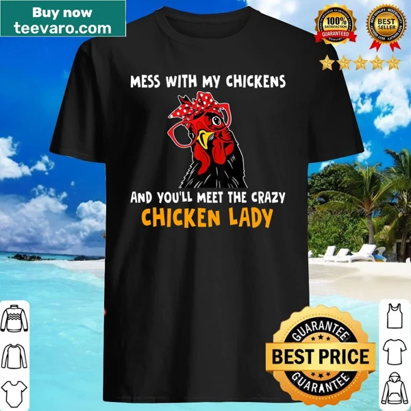 Illustrative T-shirt featuring cute chickens and farm theme