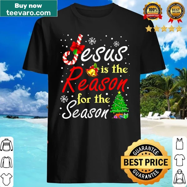 Festive t-shirt featuring the phrase Jesus The Reason for Christmas