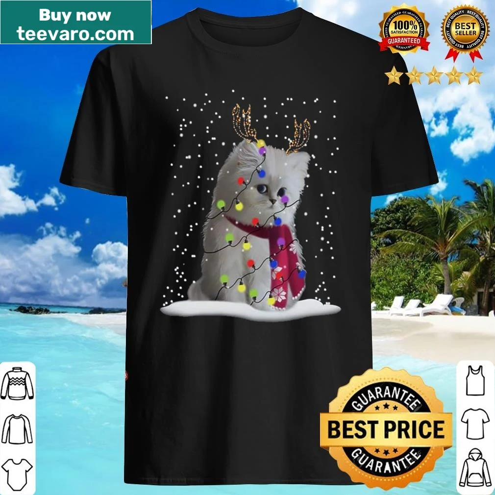 Funny Christmas shirt with a cute cat graphic