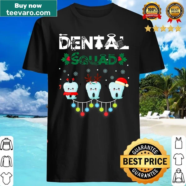 Cartoon teeth with masks and 'Dental Squad' text for dentists.