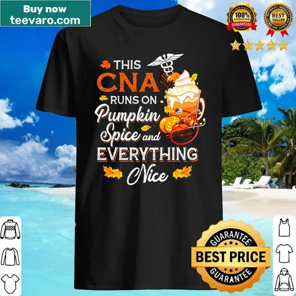 CNA nurse shirt with pumpkin spice theme for Thanksgiving