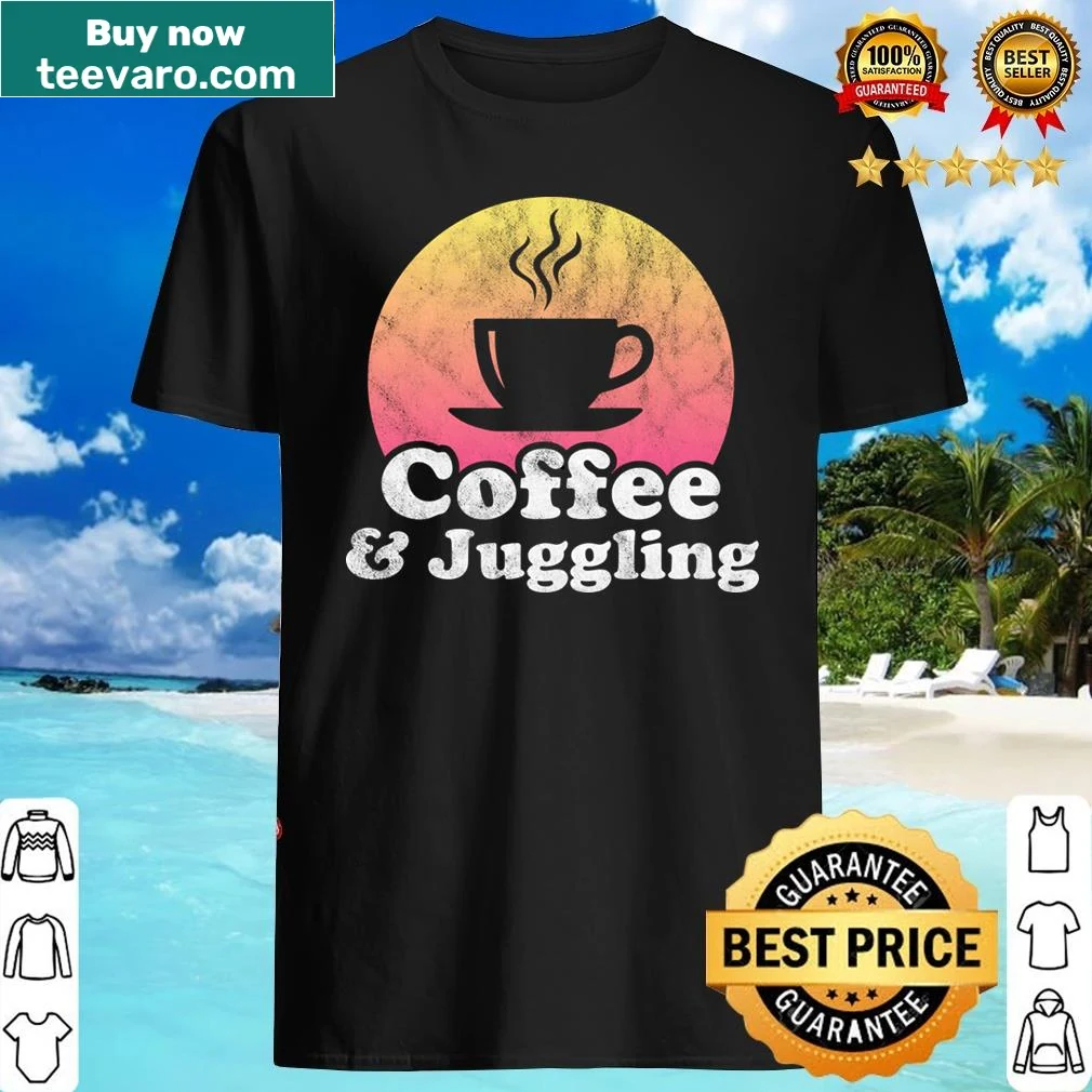 Fun shirt with coffee and juggling graphic