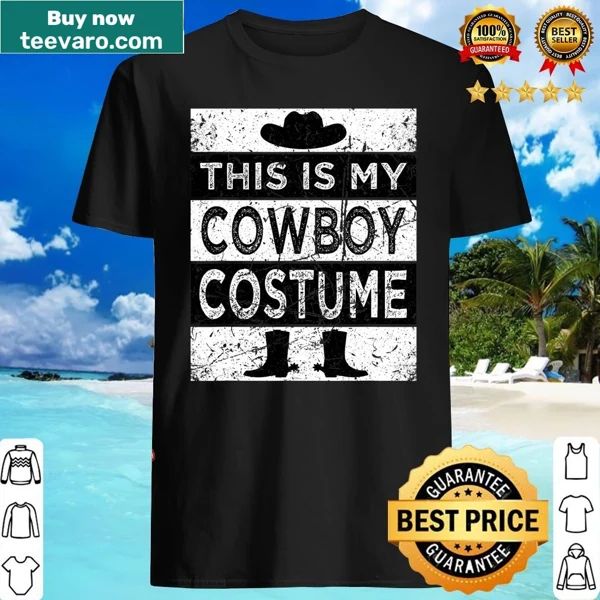 Kids cowboy costume shirt with western-themed illustrations.