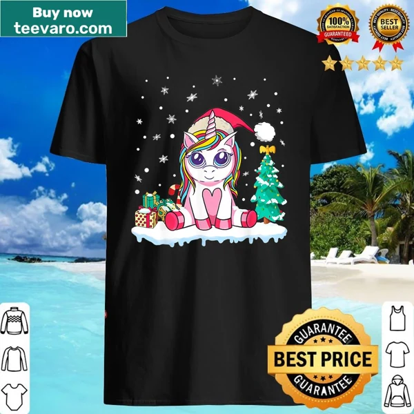 Adorable Christmas shirt featuring a unicorn and deer