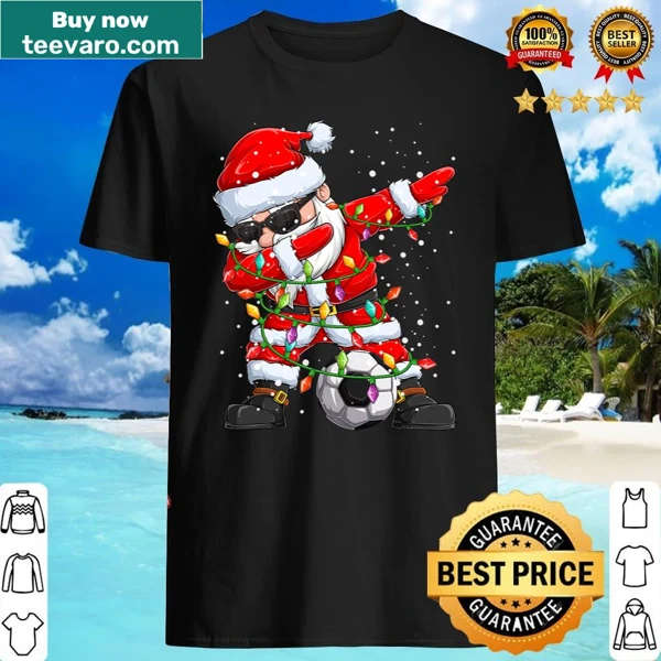 Playful shirt featuring a cartoon dabbing Santa Claus.