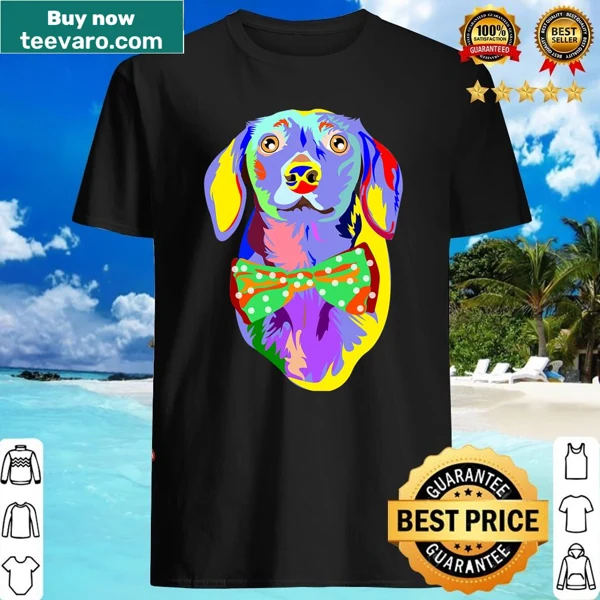 Dachshund shirt featuring a cute bowtie illustration.