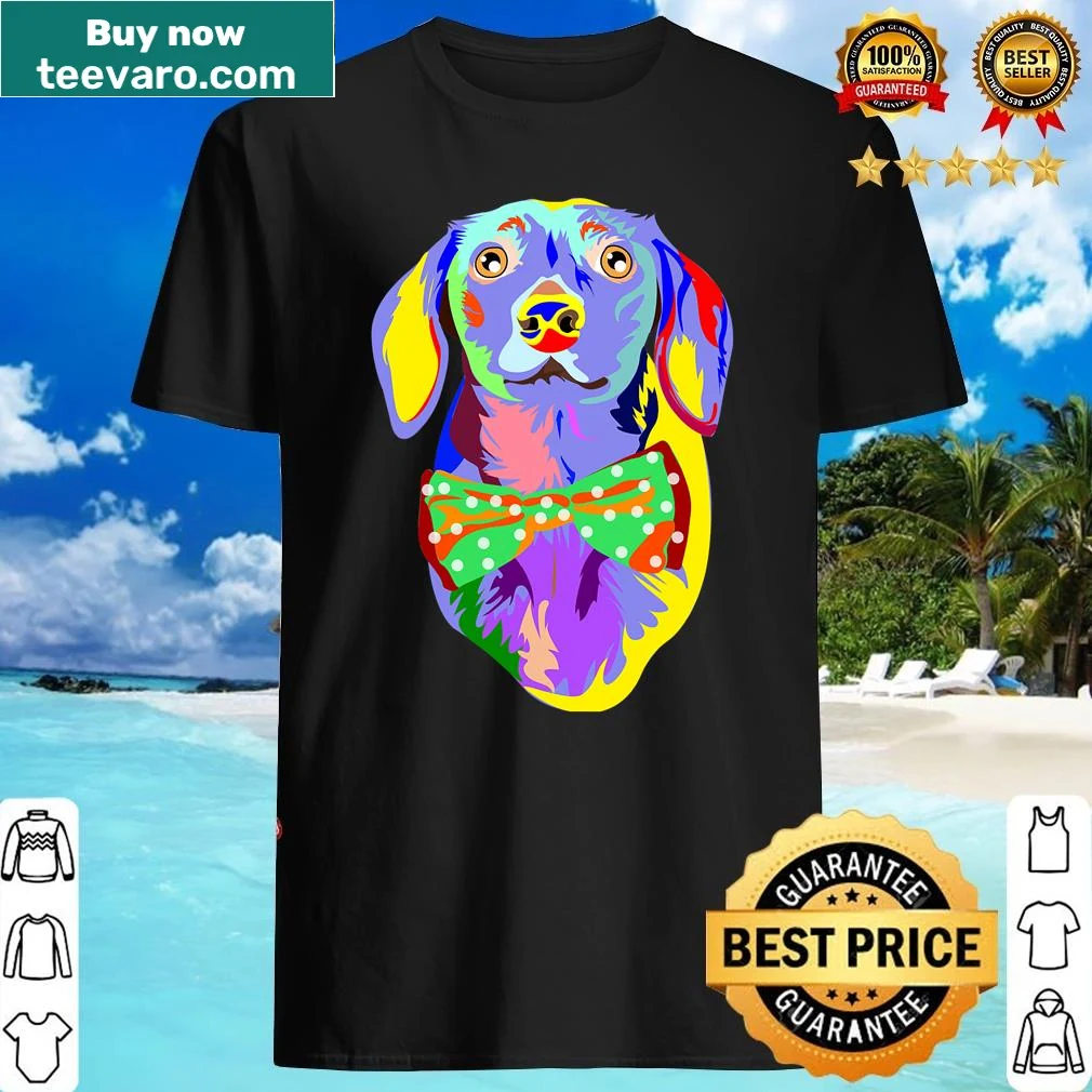 Dachshund shirt featuring a cute bowtie illustration.