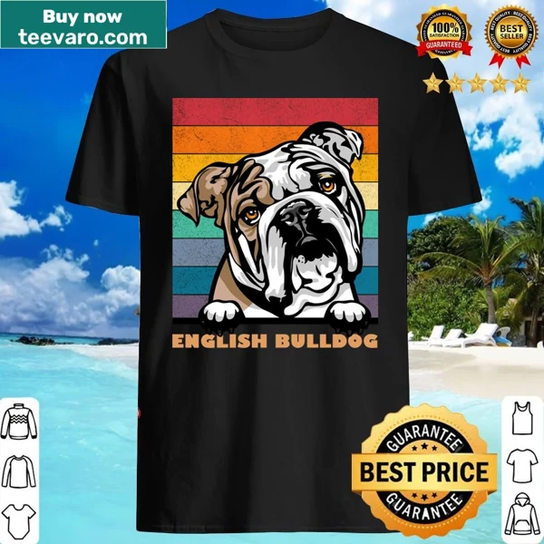 Vintage distressed shirt with English Bulldog face design.