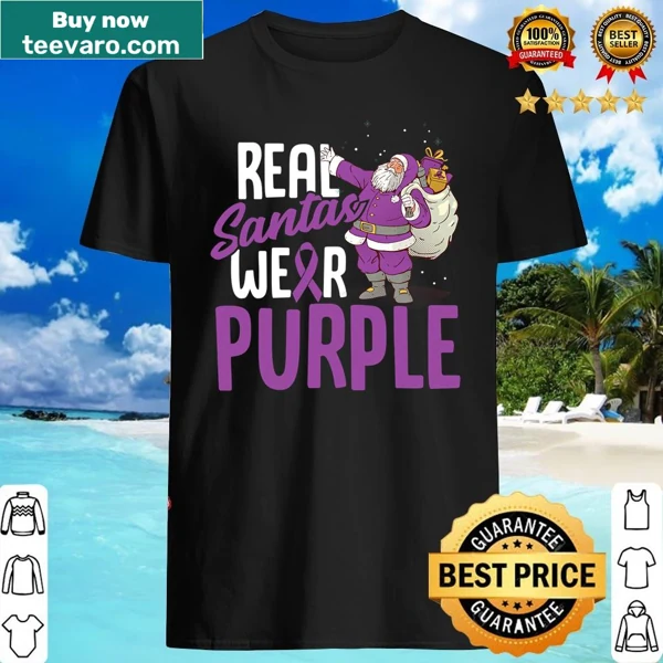 Awareness shirt featuring 'Real Santas Wear Purple' message