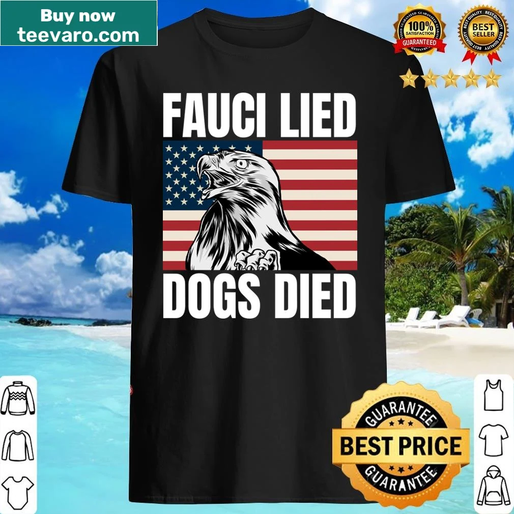 Bold text shirt stating 'Fauci Lied' for edgy humor