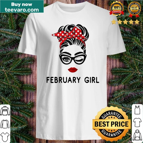 February girl design with a winking face on a pullover shirt