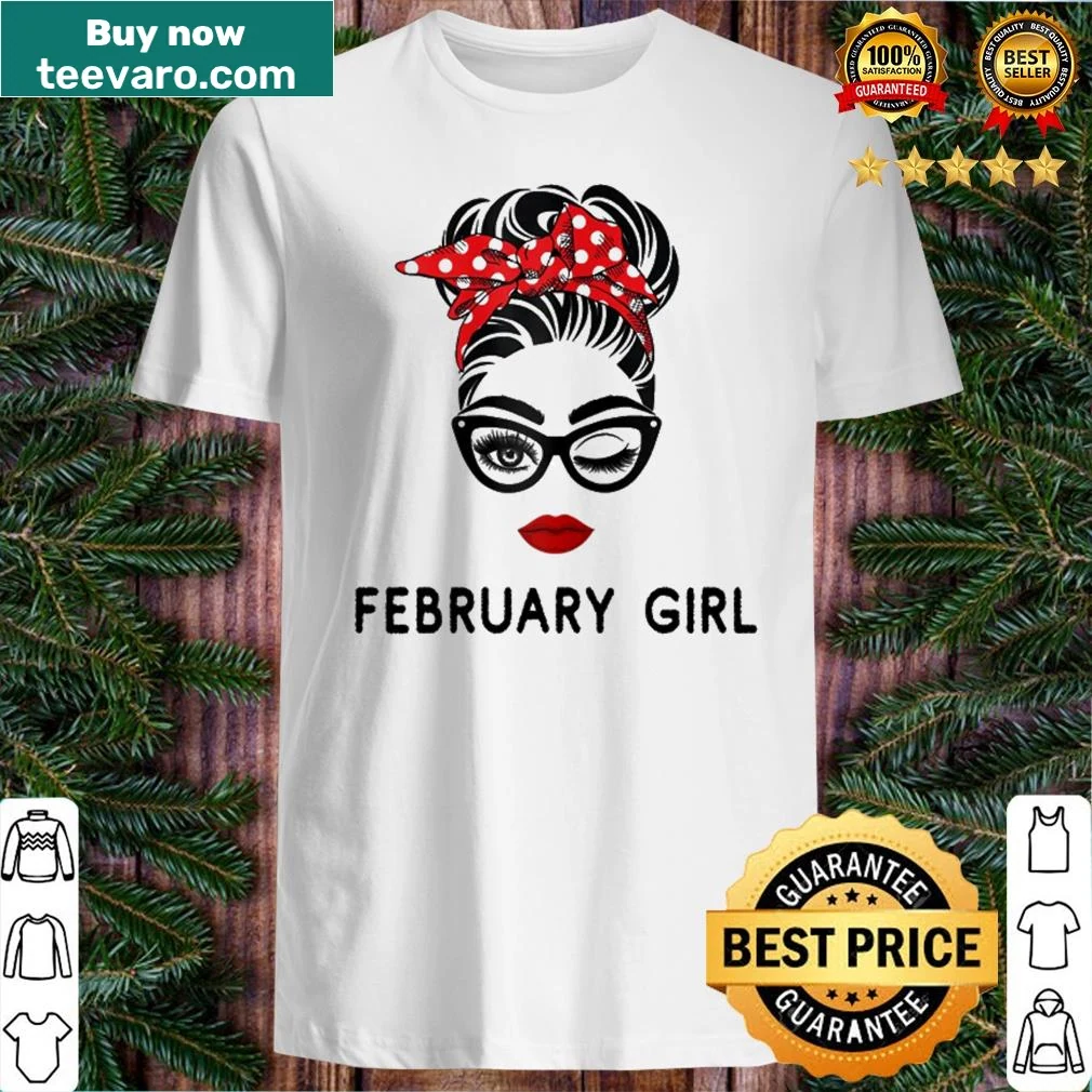 February girl design with a winking face on a pullover shirt