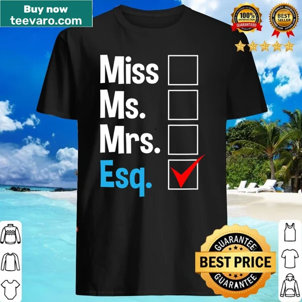 Shirt for women celebrating bar exam success with 'Esq' graphic