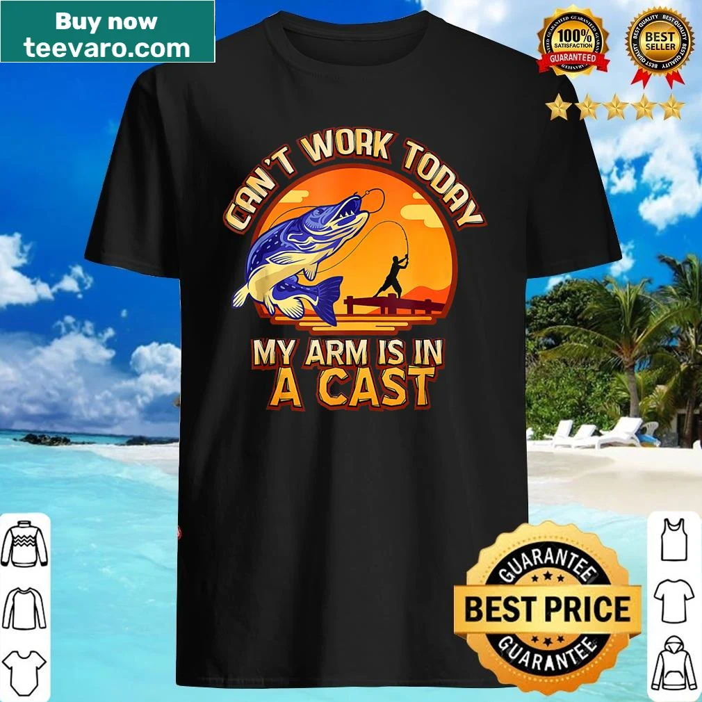 Funny fishing tank top with cast arm graphic