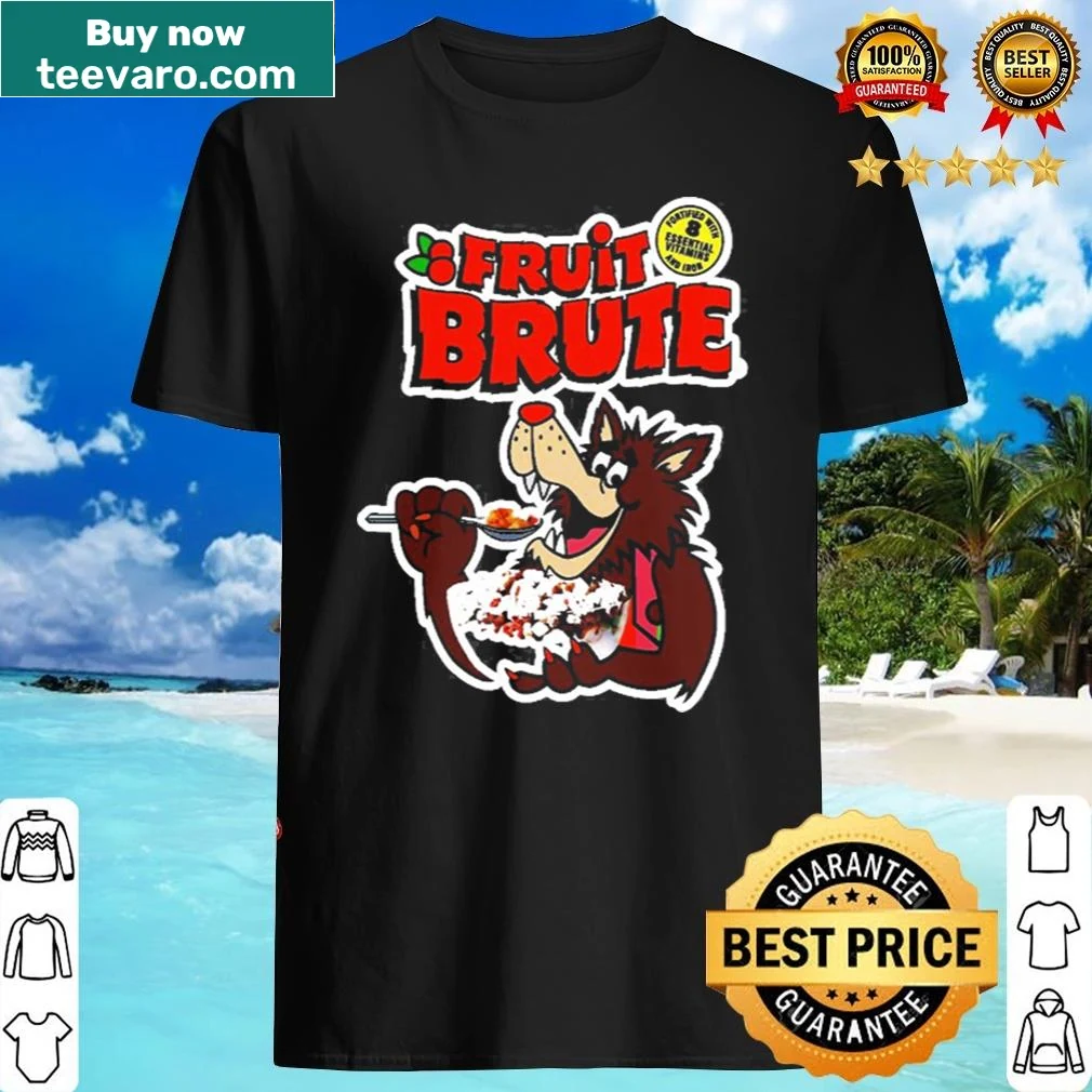 Playful Fruit Brute character design on shirt