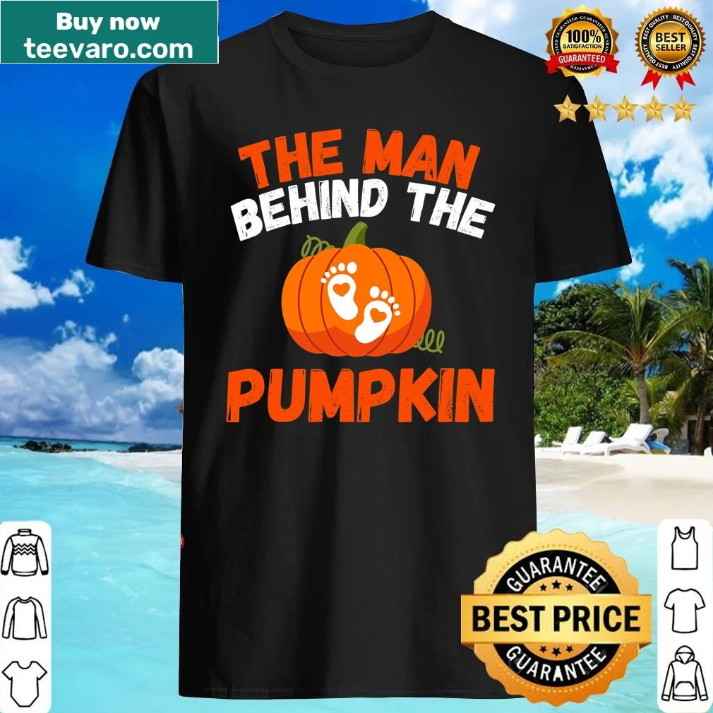 A humorous design of a man holding a pumpkin for expectant dads