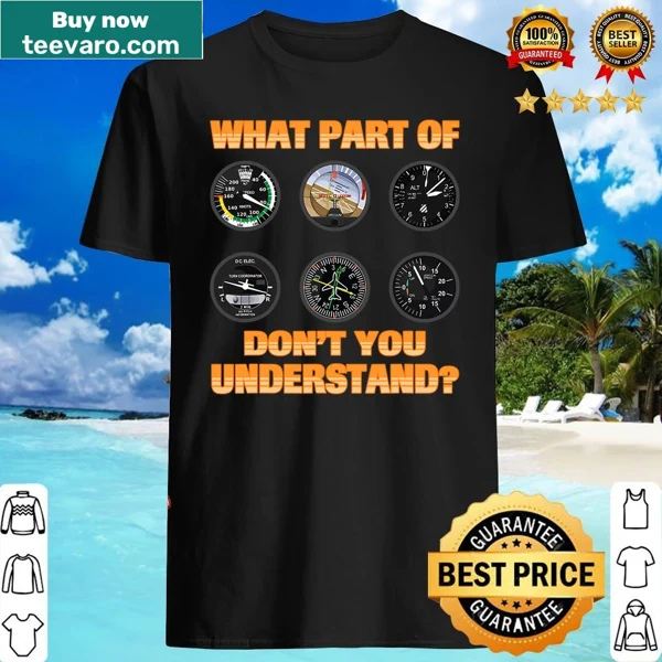 Funny aviation pilot shirt with instrument illustrations