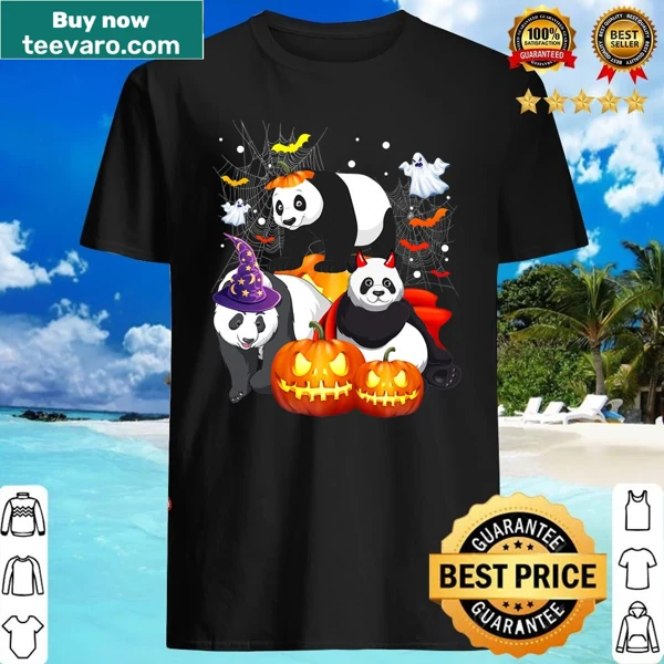 Three panda witches shirt for Halloween enthusiasts