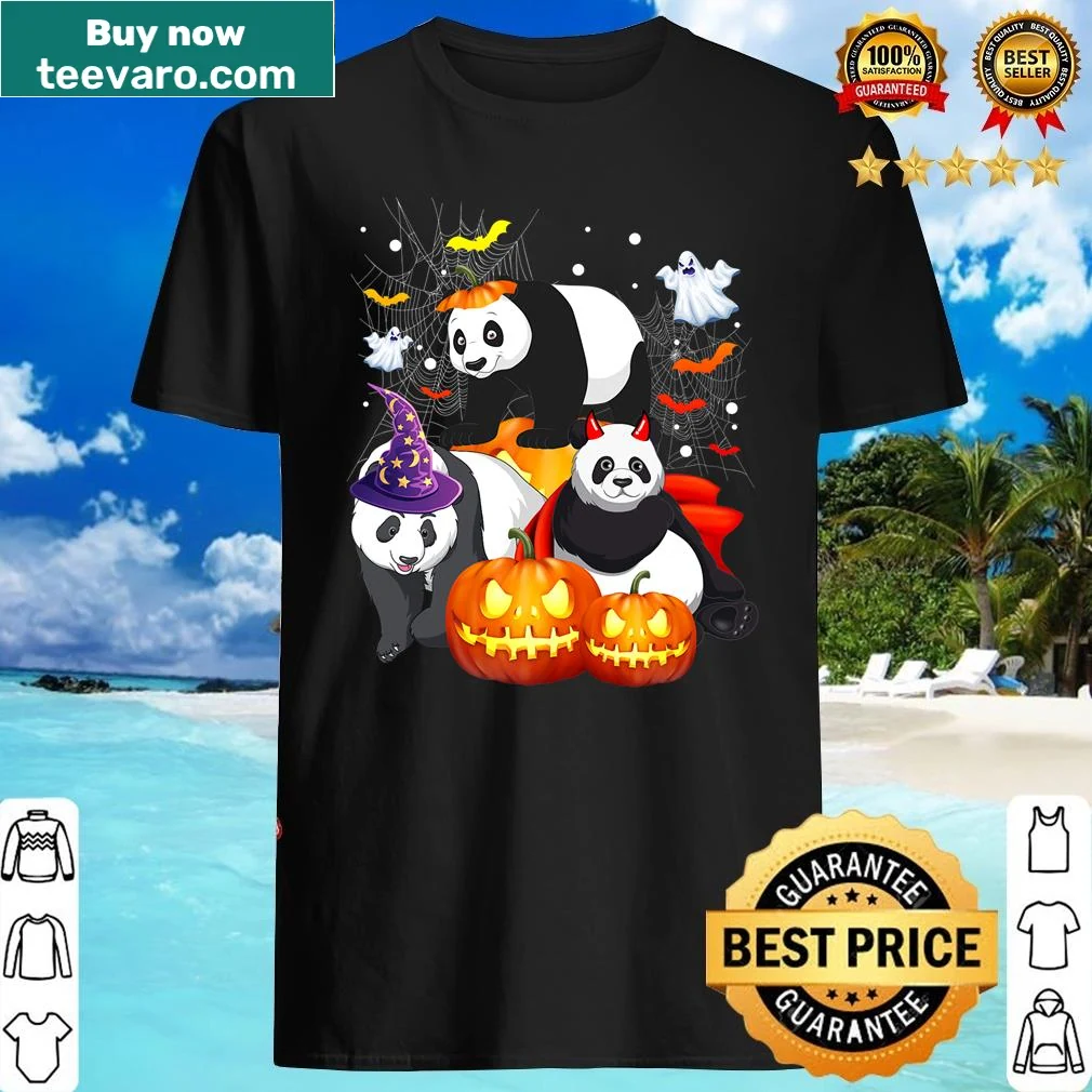 Three panda witches shirt for Halloween enthusiasts