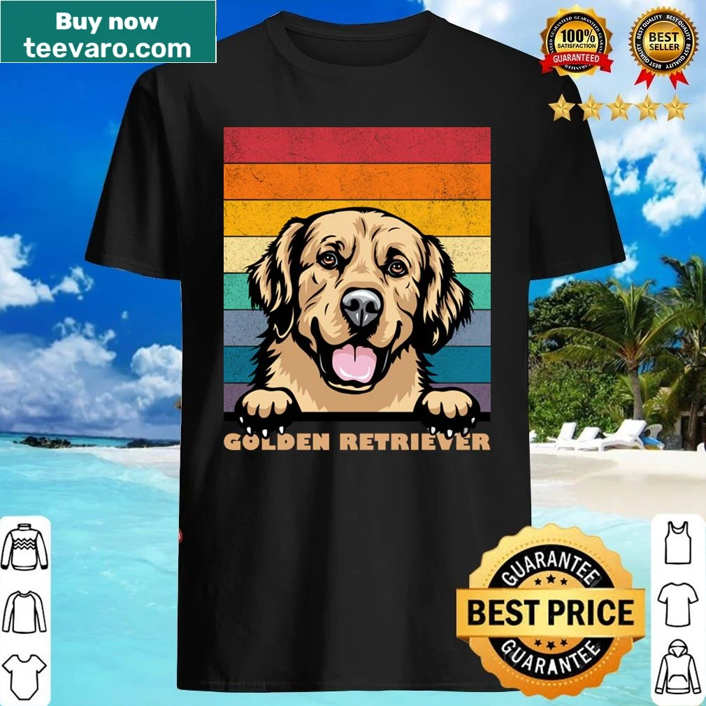 Distressed retro Golden Retriever face design shirt
