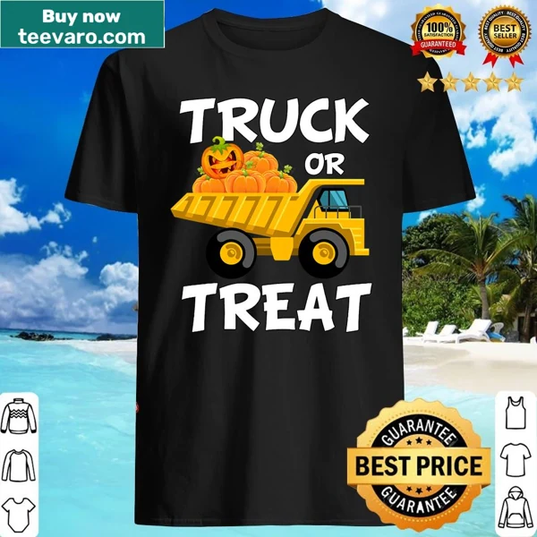 Cartoon truck filled with pumpkins for Halloween shirt