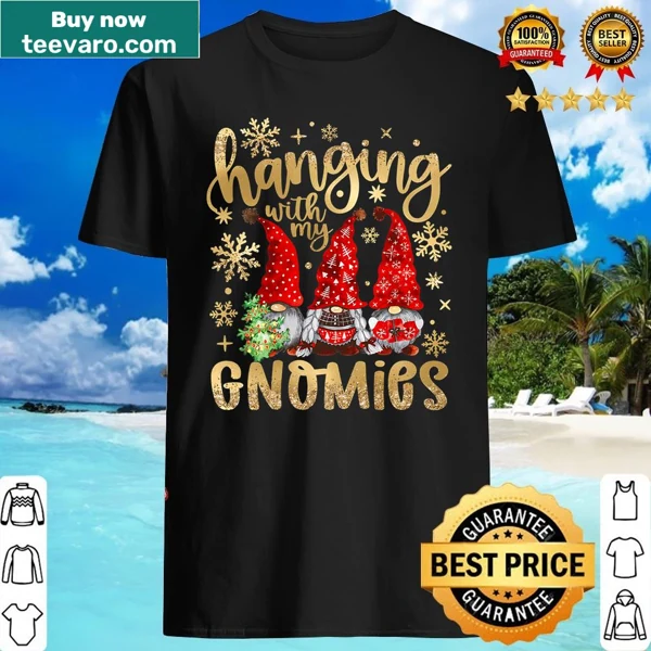 Gnome design with 'Hanging With Gnomies' text on a shirt