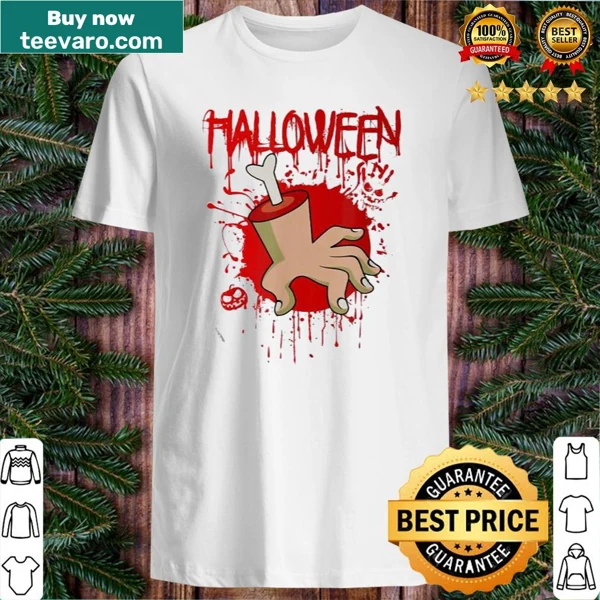 Halloween T-shirt featuring a chopped hand graphic