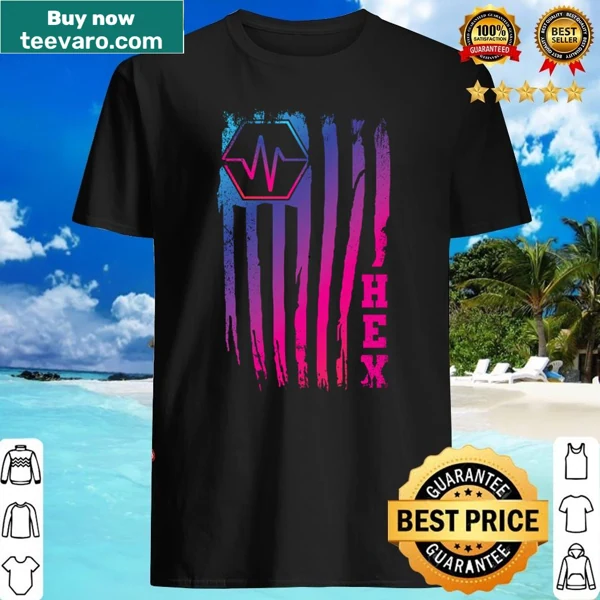 American flag shirt with a hexagonal pattern design