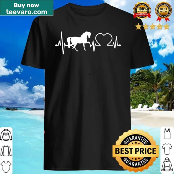 EKG heartbeat graphic with a horse silhouette for horseback riding.