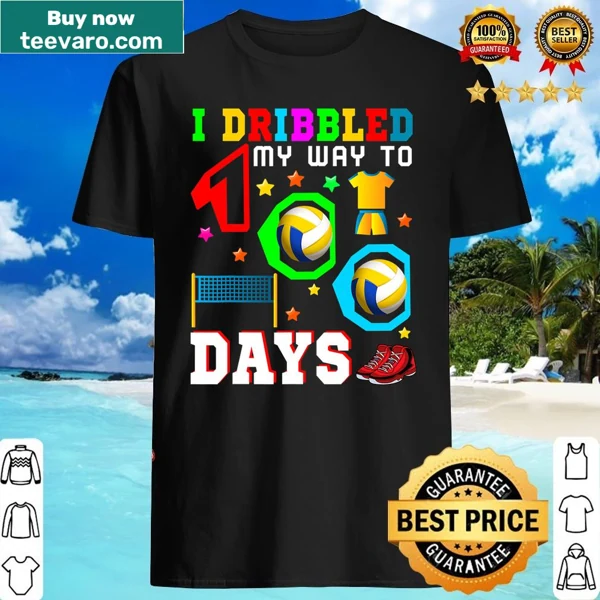 Kids shirt celebrating 100 days of school with volleyball theme