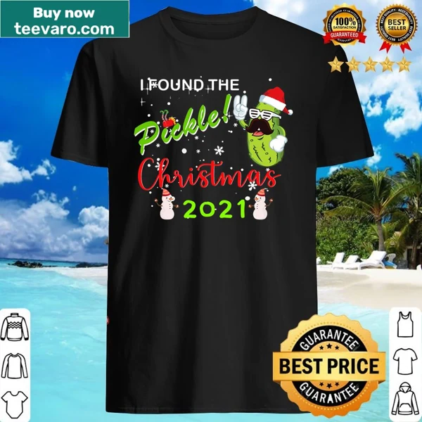 Cute Christmas shirt featuring a Santa pickle graphic for kids.
