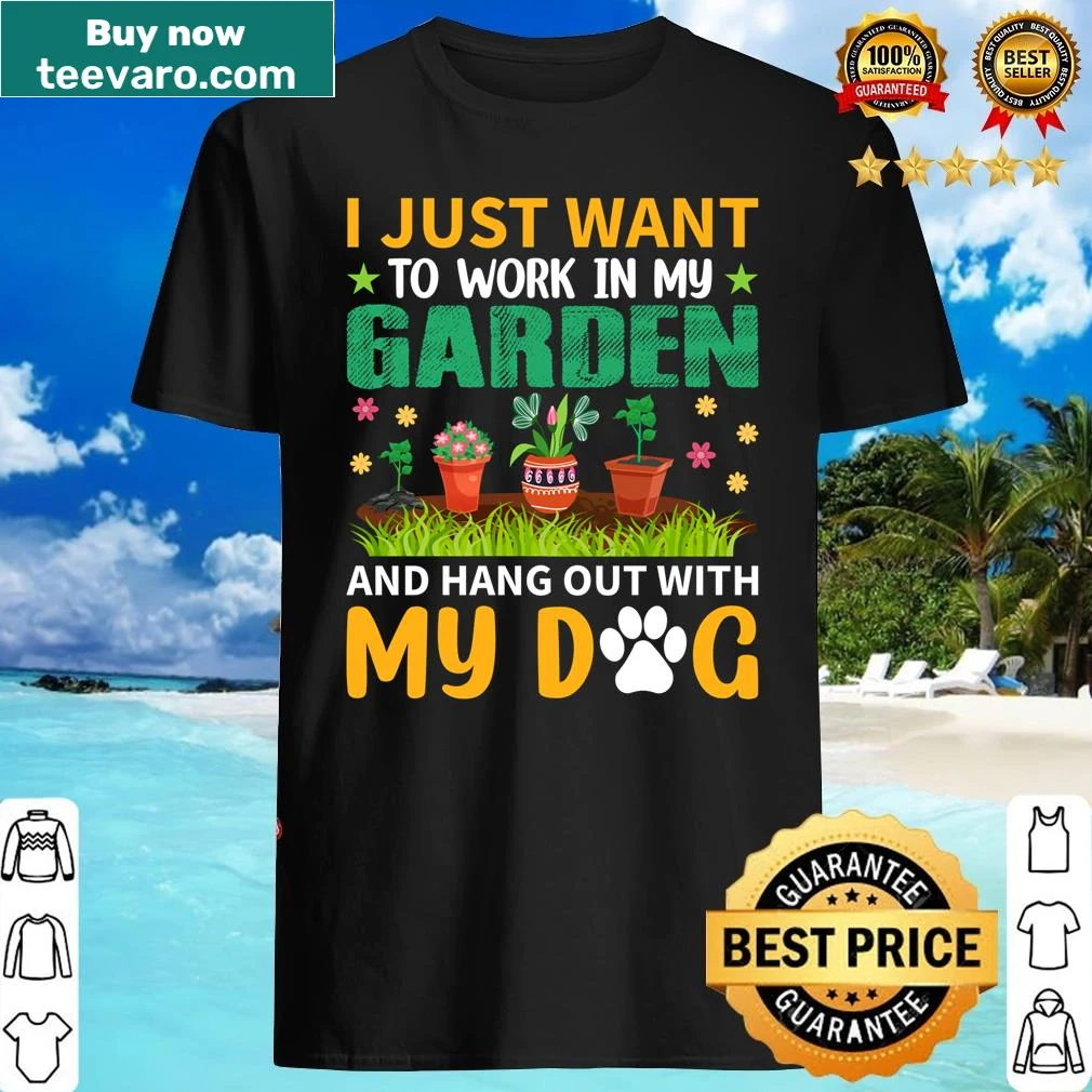 Sentimental gardening and dog-themed long sleeve shirt