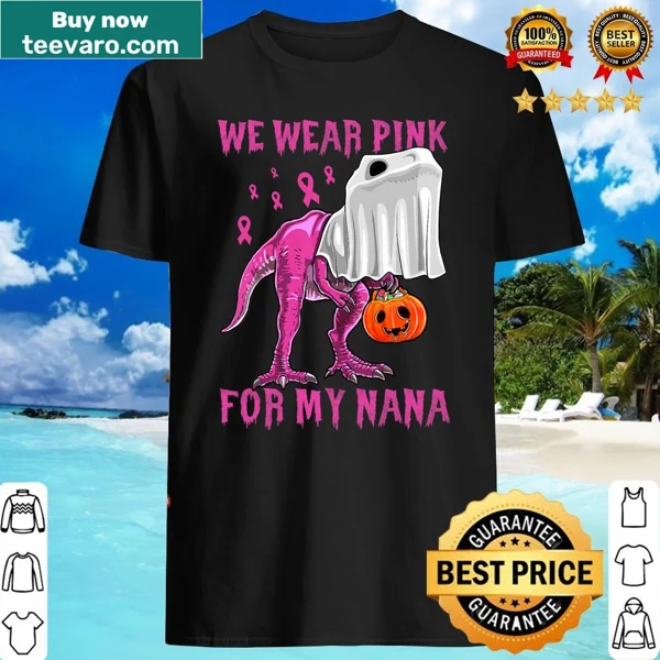 Kids shirt with a pink ribbon and 'I Wear Pink For My Nana' text, supporting breast cancer awareness.