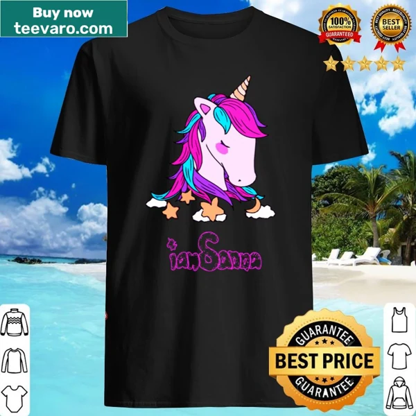 Cute unicorn shirt for kids with 'Iamsanna' text