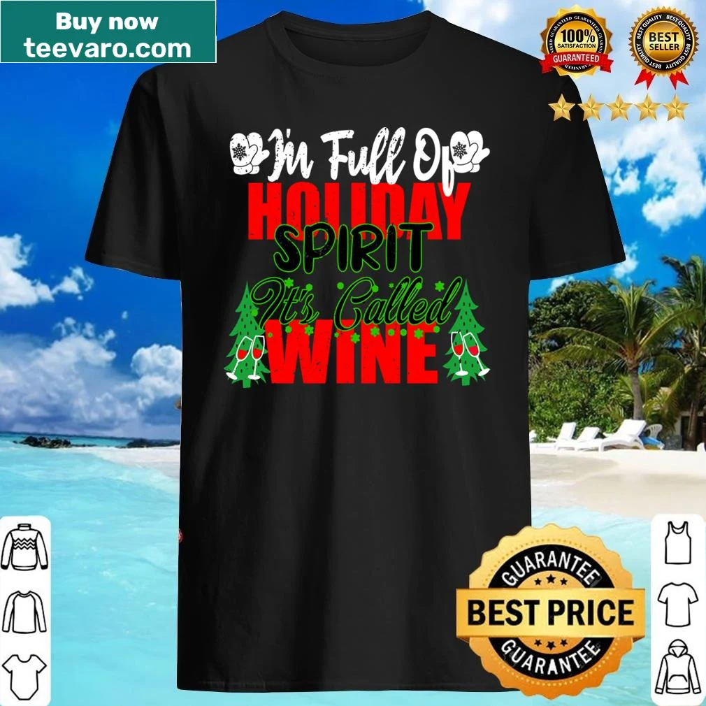 Funny Christmas shirt with wine-themed holiday spirit