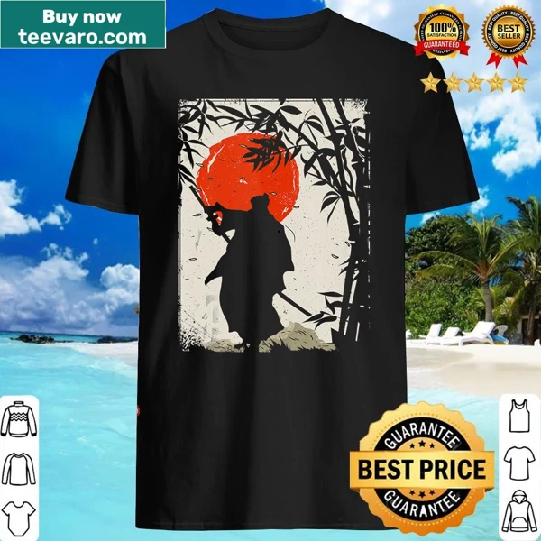 Realistic samurai warrior graphic on a tank top shirt.