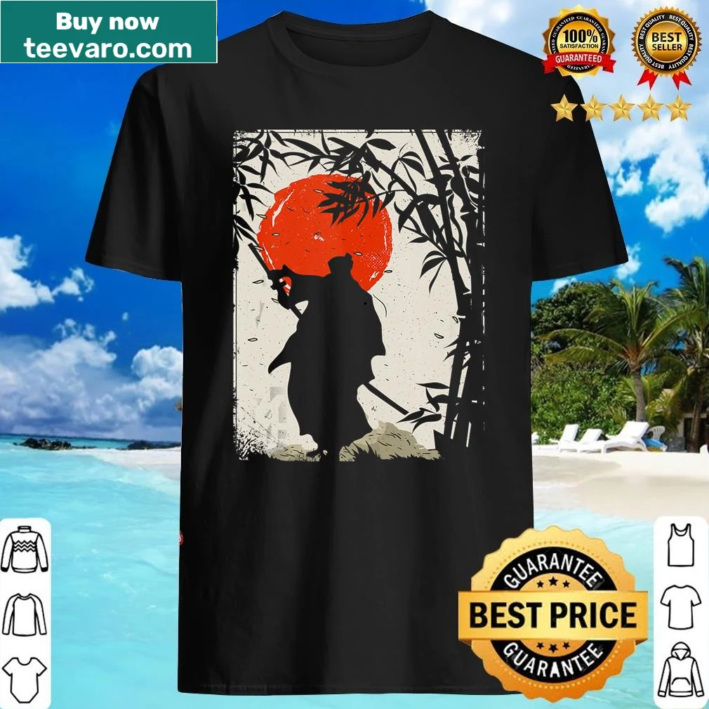 Realistic samurai warrior graphic on a tank top shirt.
