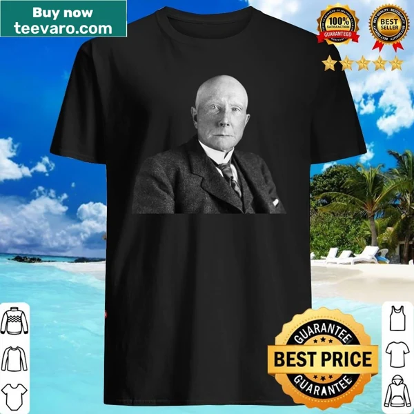 Stylized text honoring John D. Rockefeller on a shirt